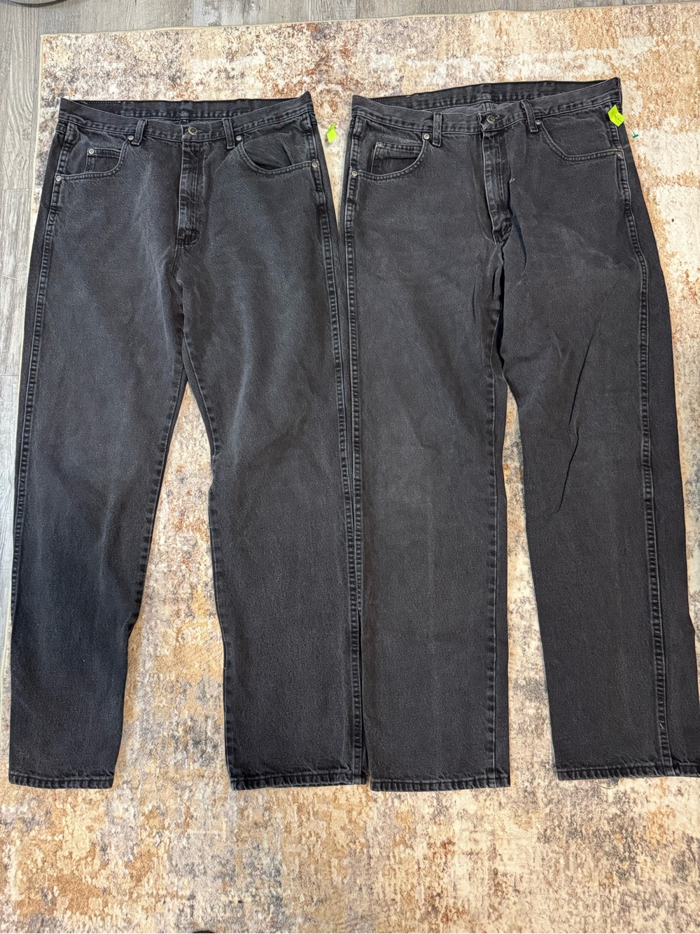 (2) Pcs Wrangler Black Straight Jeans Duo - Washed Black Denim